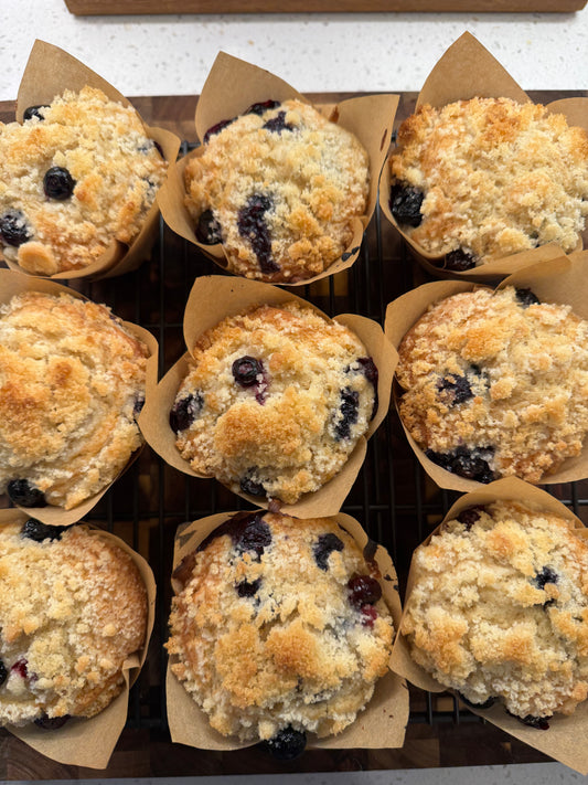 Blueberry Sourdough Muffins